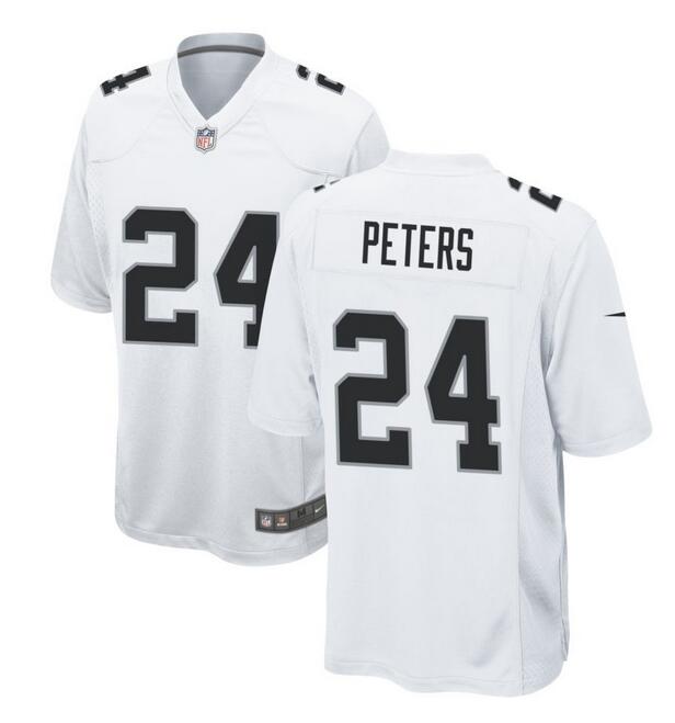 Men's Las Vegas Raiders #24 Marcus Peters White Football Stitched Game Jersey